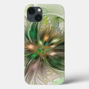 Colourful Fantasy Modern Abstract Fractal Flower iPhone 13 Case