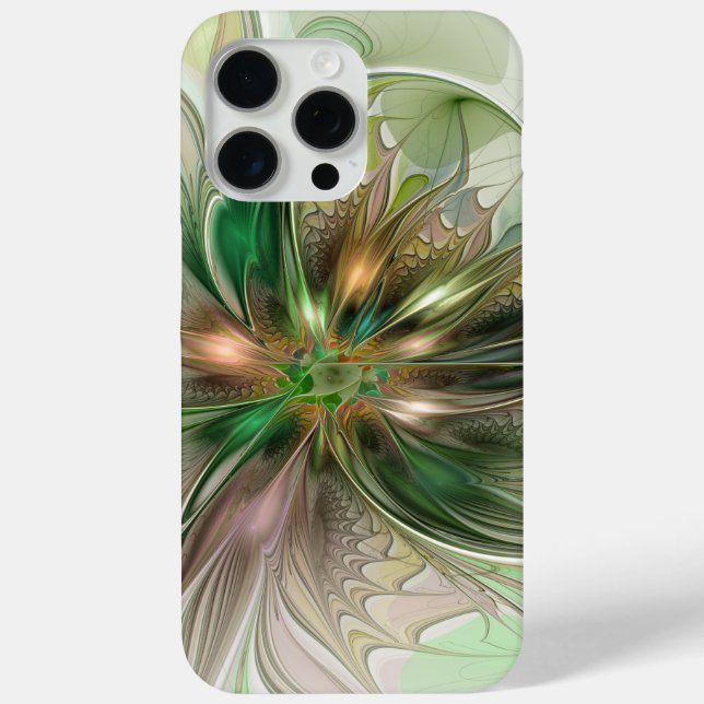 Colourful Fantasy Modern Abstract Fractal Flower Case-Mate iPhone Case (Back)