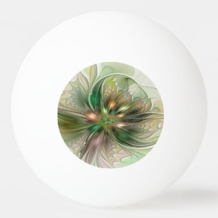 Colourful Fantasy Modern Abstract Fractal Flower Ping Pong Ball