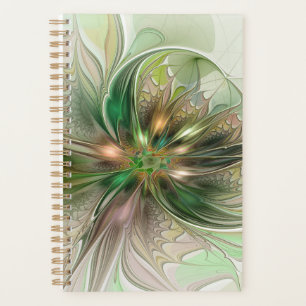 Colourful Fantasy Modern Abstract Fractal Flower Planner