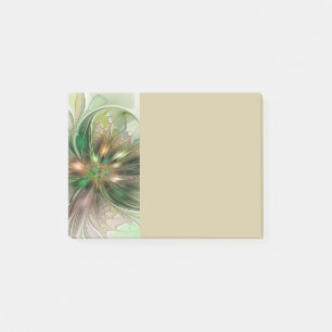 Colourful Fantasy Modern Abstract Fractal Flower Post-it Notes