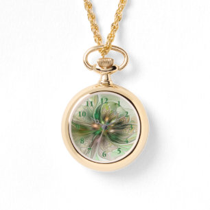 Colourful Fantasy Modern Abstract Fractal Flower Watch
