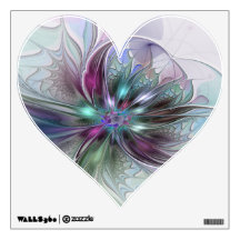 Colourful Fantasy Modern Fractal Flower Heart