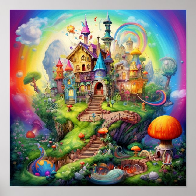 Colourful fantasy nature land  poster (Front)