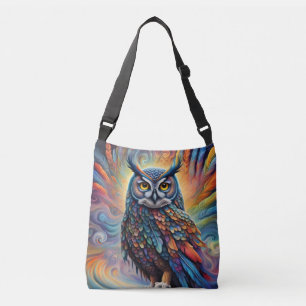 Colourful Fantasy Owl Crossbody Bag