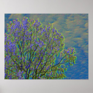 Colourful Fantasy Poplar Tree Nature Print