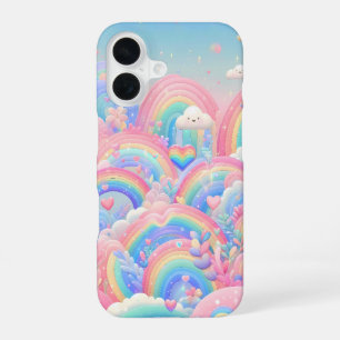 Colourful fantasy rainbow pattern iPhone 16 case