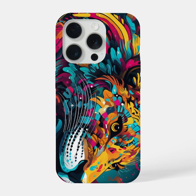 Colourful fantasy tiger  iPhone case (Back)
