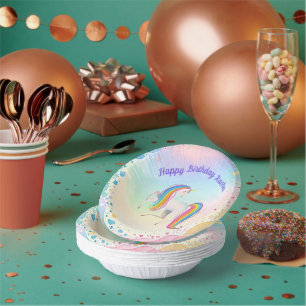 Colourful Fantasy Unicorn Paper Plate
