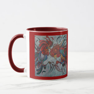 Colourful Farmyard Roosters Mug