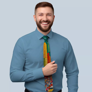 Colourful Fashion Illustration Design Tie