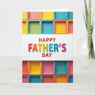 Colourful Fathers Day Block Card