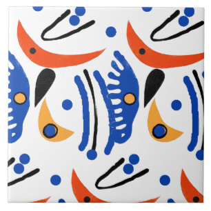 Colourful Fauvist Shapes Ceramic Tile