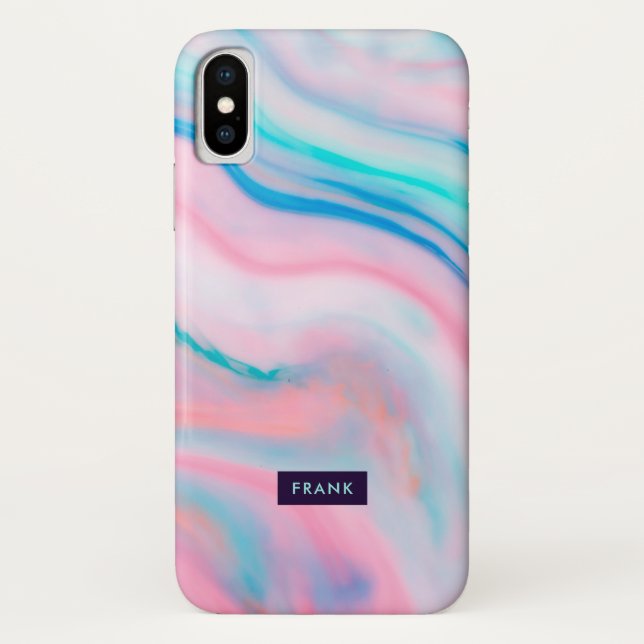 Colourful faux agate-alike marble stone Case-Mate iPhone case (Back)