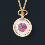 Colourful Faux Embroidered Floral Elegant Womans Watch<br><div class="desc">Colourful Faux Embroidered Floral Elegant Womans Watches features a trendy colourful modern faux embroidery floral in pink,  purple,  orange,  blue,  and yellow. Created by Evco Studio www.zazzle.com/store/evcostudio</div>