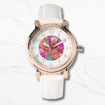 Colourful Faux Embroidered Floral Elegant Womans Watch<br><div class="desc">Colourful Faux Embroidered Floral Elegant Womans Watches features a trendy colourful modern faux embroidery floral in pink,  purple,  orange,  blue,  and yellow. Created by Evco Studio www.zazzle.com/store/evcostudio</div>