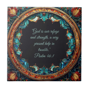 Colourful Faux Glass Customisable Bible Verses  Ceramic Tile