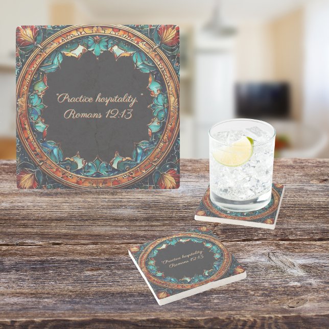 Colourful Faux Glass Customisable  Stone Coaster (Creator Uploaded)