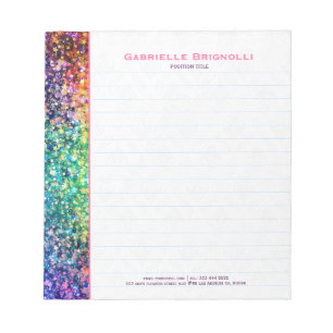 Colourful Faux Glitter And Sparkles Notepad