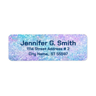 Colourful Faux Glitter And Sparkles Return Address Label