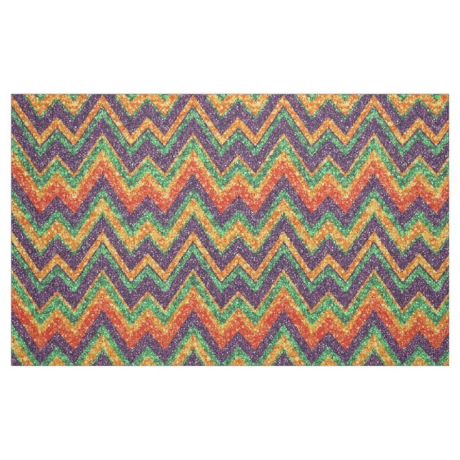 Colourful Faux Glitter Chevron Zigzag Pattern 2 Fabric (Fat Quarter)