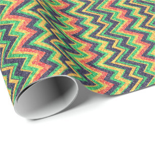 Colourful Faux Glitter Chevron Zigzag Pattern 2 Wrapping Paper