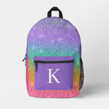 Colourful Faux Glitter Monogram Kid Girl