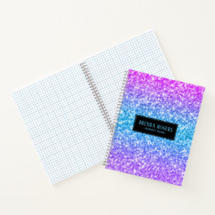 Colourful Faux Glitter Print Notebook