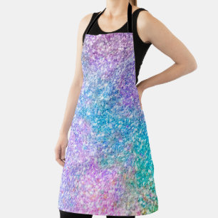 Colourful faux glitter seamless pattern apron