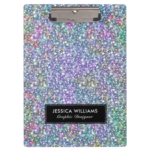 Colourful faux glitter template clipboard (Front)