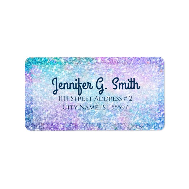 Colourful Faux Glitter Texture Label (Front)