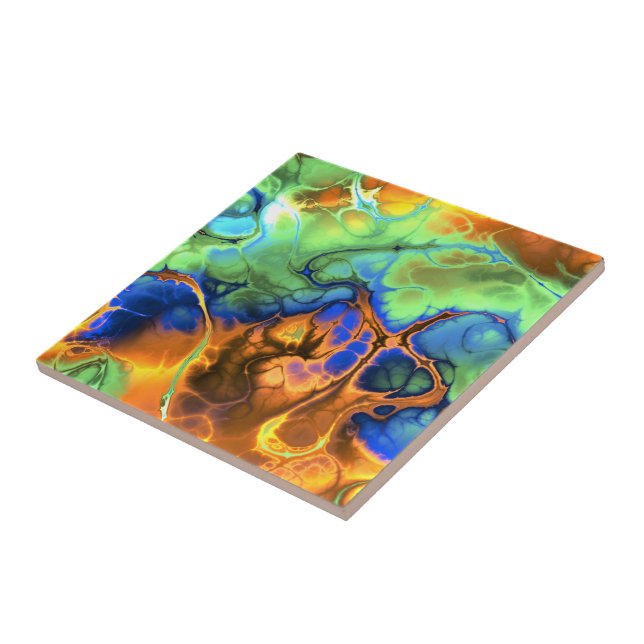 Colourful Faux Marble Stone Ceramic Tile (Side)