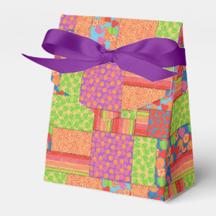 Colourful Faux Patchwork of Summer Fruits Patterns Favour Box