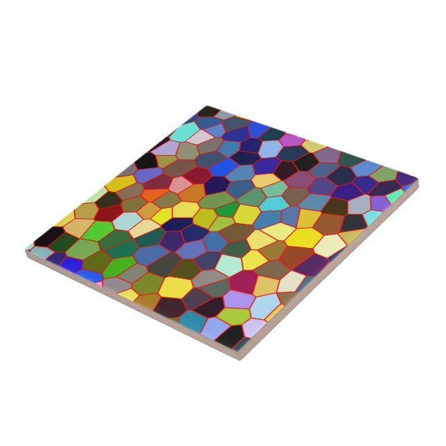 Colourful Faux Stained Glass Look 2 Tile (Side)