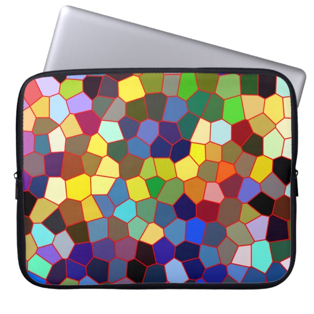 Colourful Faux Stained Glass Look Laptop Sleeve (Front)