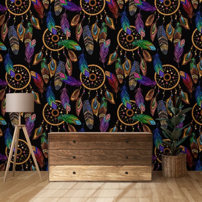 Colourful Feather Dearm Catcher Native Style Wallpaper (Creator Uploaded)