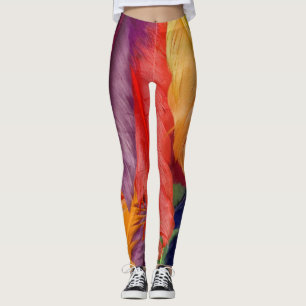 Colourful Feather Leggings