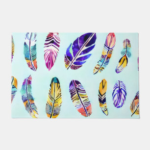 Colourful Feather Pattern Doormat