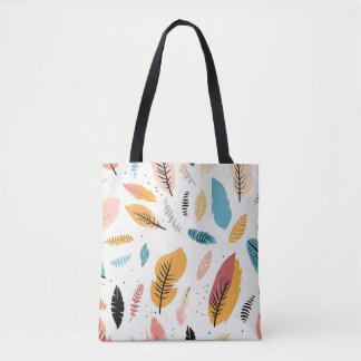 Colourful Feather Pattern Tote Bag