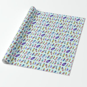 Colourful Feather Pattern Wrapping Paper