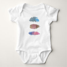 Colourful Feathers baby onsie
