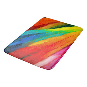 Colourful Feathers Bath Mat