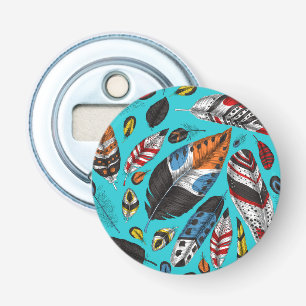 Colourful feathers bottle opener