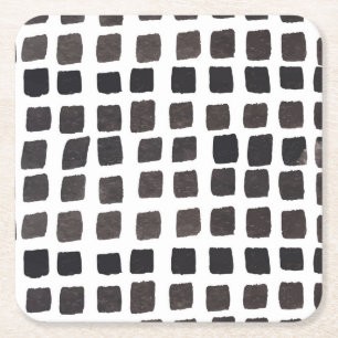 Colourful Feathers: Cute Vintage Pattern Square Paper Coaster