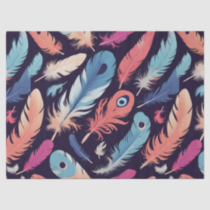 Colourful Feathers Decoupage Tissue Craft Paper