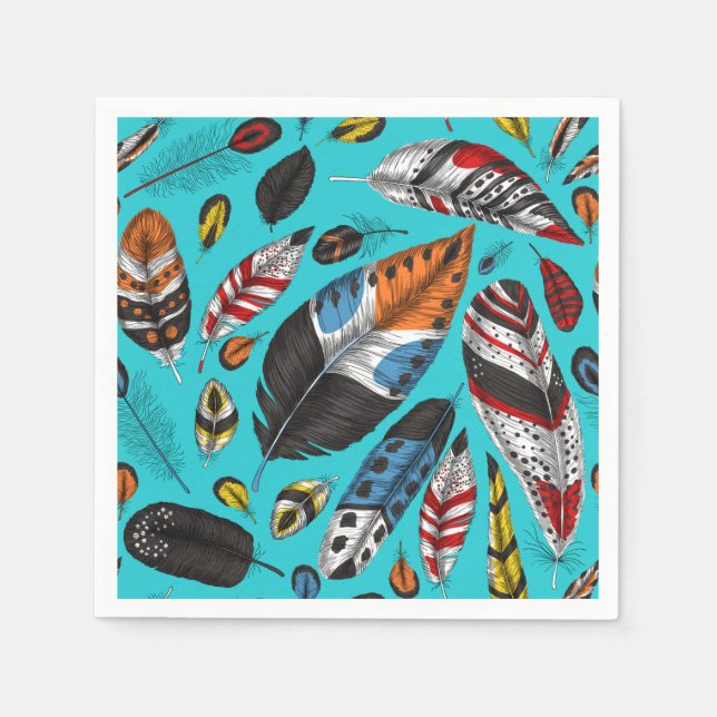 Colourful feathers napkin (Front)