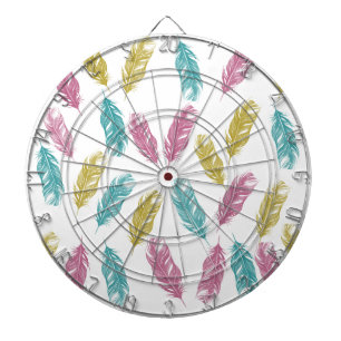 Colourful Feathers pattern Dartboard