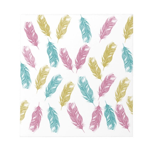 Colourful Feathers pattern Notepad (Front)