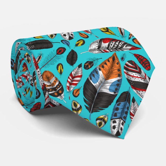 Colourful feathers tie (Rolled)