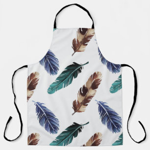 Colourful Feathers Tribal Texture Apron